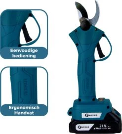 NovarGarden® Elektrische Snoeischaar NG1 - 2x Accu - Elektrisch - Takkenschaar - Op Batterij - 28mm -Tuingereedschap Winkel 1095x1200