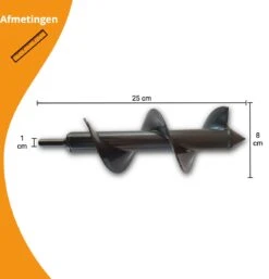 Grondboor Voor Boormachine - 8x25 Cm - Zwart 17 Grondboor Voor Boormachine - 8x25 Cm - Zwart -Tuingereedschap Winkel 1154x1200