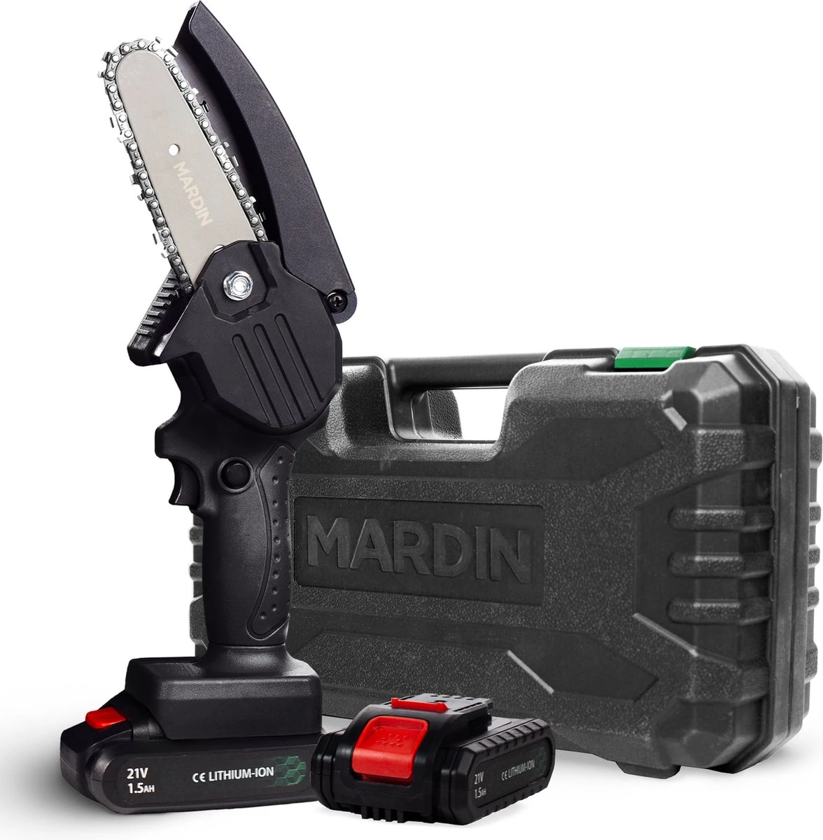 Mardin Mini Kettingzaag - Snoeizaag - Kettingzaag - Kettingzaag Electrisch Met 2 Accu - Inclusief Koffer - 1 Extra Accu - Zwart 3 Mardin Mini Kettingzaag - Snoeizaag - Kettingzaag - Kettingzaag Electrisch Met 2 Accu - Inclusief Koffer - 1 Extra Accu - Zwart