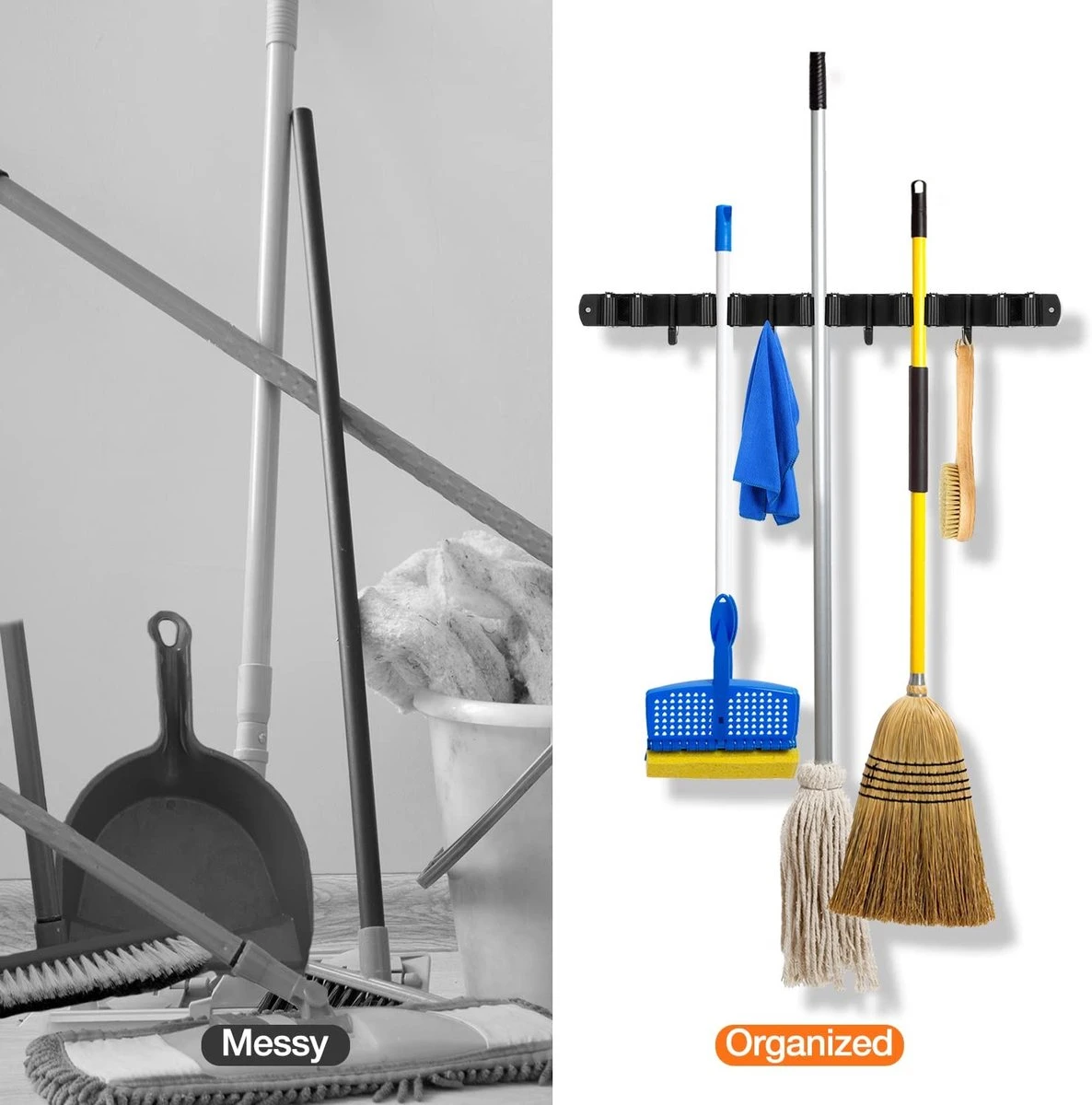 BOTC Bezemhouder - 5 Houders 6 Haken - Gereedschapshouder - Zeflklevend - Bezem Ophangsysteem - Ophanghaken - Tuingereedschap 6 BOTC Bezemhouder - 5 Houders 6 Haken - Gereedschapshouder - Zeflklevend - Bezem Ophangsysteem - Ophanghaken - Tuingereedschap - Afbeelding 4