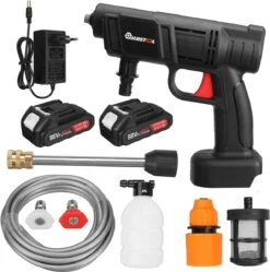 Merkloos Elektrische Accu-Hogedrukreiniger - 1.2mpa - Multifunctioneel Mondstuk - Draagbaar Oplaadbaar Snoerloos - Reinigingsspuitpistool - Met Rijke Accessoires - Voor Auto, Tuin, Terras, Raam - Zwart -Tuingereedschap Winkel 1189x1200 6