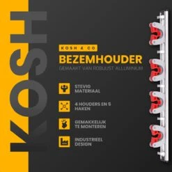 Merkloos Stevige Bezemhouder - Aluminium - Ophangsysteem Bezem - 5 Haken & 4 Houders - Gereedschaphouder - Opbergsysteem 11 Merkloos Stevige Bezemhouder - Aluminium - Ophangsysteem Bezem - 5 Haken & 4 Houders - Gereedschaphouder - Opbergsysteem -Tuingereedschap Winkel 1198x1200 5