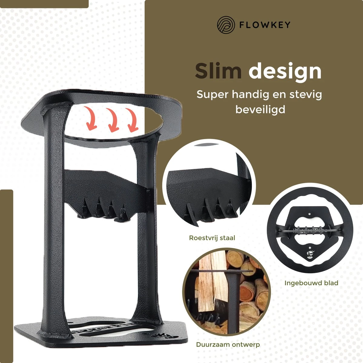 Flowkey® Houtklover XL - Houtsplijter Bijl - Houtkliever Kloofwig Gietijzer - Voor Hout & Aanmaakhout - Inclusief Gratis Hamer 8 Flowkey® Houtklover XL - Houtsplijter Bijl - Houtkliever Kloofwig Gietijzer - Voor Hout & Aanmaakhout - Inclusief Gratis Hamer - Afbeelding 6