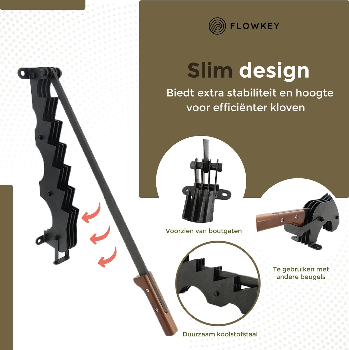Flowkey® Houtklover XL - Houtsplijter Bijl - Houtkliever Kloofwig Gietijzer - Voor Hout & Aanmaakhout - Inclusief Gratis Bevestigingsset 5 Flowkey® Houtklover XL - Houtsplijter Bijl - Houtkliever Kloofwig Gietijzer - Voor Hout & Aanmaakhout - Inclusief Gratis Bevestigingsset - Afbeelding 3