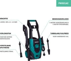 VONROC Hogedrukreiniger V14-1 - 1400W – 110 Bar – 390 L/h – Incl. 5m Slang, Spuitstukken En Accessoires 14 VONROC Hogedrukreiniger V14-1 - 1400W – 110 Bar – 390 L/h – Incl. 5m Slang, Spuitstukken En Accessoires -Tuingereedschap Winkel 1200x1022 2