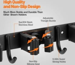 BOTC Bezemhouder - 5 Houders 6 Haken - Gereedschapshouder - Zeflklevend - Bezem Ophangsysteem - Ophanghaken - Tuingereedschap 13 BOTC Bezemhouder - 5 Houders 6 Haken - Gereedschapshouder - Zeflklevend - Bezem Ophangsysteem - Ophanghaken - Tuingereedschap -Tuingereedschap Winkel 1200x1034