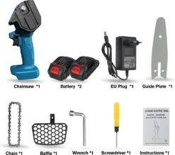 Merkloos Mini Accu Kettingzaag - 4 Inch Elektrische Boomzaag - Handkettingzaag - Met 2 Accu En 1 Oplader - Voor Tuinboom Ranch Bomen Snijden Hout- Blauw 31 Merkloos Mini Accu Kettingzaag - 4 Inch Elektrische Boomzaag - Handkettingzaag - Met 2 Accu En 1 Oplader - Voor Tuinboom Ranch Bomen Snijden Hout- Blauw -Tuingereedschap Winkel 1200x1062 2