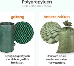 Goliving Tuinafvalzak - Set Van 2- Tuinafvalzakken Opvouwbaar - Tuinzak - Tuinafvalemmer - 2x 280 Liter - Groen -Tuingereedschap Winkel 1200x1068
