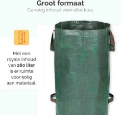 Goliving Tuinafvalzak - Set Van 2- Tuinafvalzakken Opvouwbaar - Tuinzak - Tuinafvalemmer - 2x 280 Liter - Groen -Tuingereedschap Winkel 1200x1136