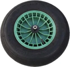 FORT 2PLy Kruiwagenwiel 400x100mm, Kunststof Velg, Kleur Groen, Luchtband -Tuingereedschap Winkel 1200x1138