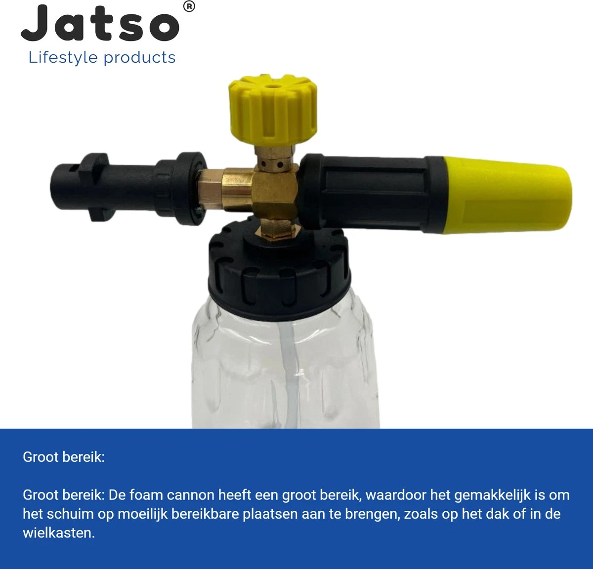Jatso® Foam Cannon - Snow Foam - Foam Gun - Schuimlans - Foam Gun Auto - Foam Lance - Schuimsproeier - Snow Foam Cannon - Past Op Karcher K1 T/m K7 - Messing - Afneembaar Pistool 6 Jatso® Foam Cannon - Snow Foam - Foam Gun - Schuimlans - Foam Gun Auto - Foam Lance - Schuimsproeier - Snow Foam Cannon - Past Op Karcher K1 T/m K7 - Messing - Afneembaar Pistool - Afbeelding 4