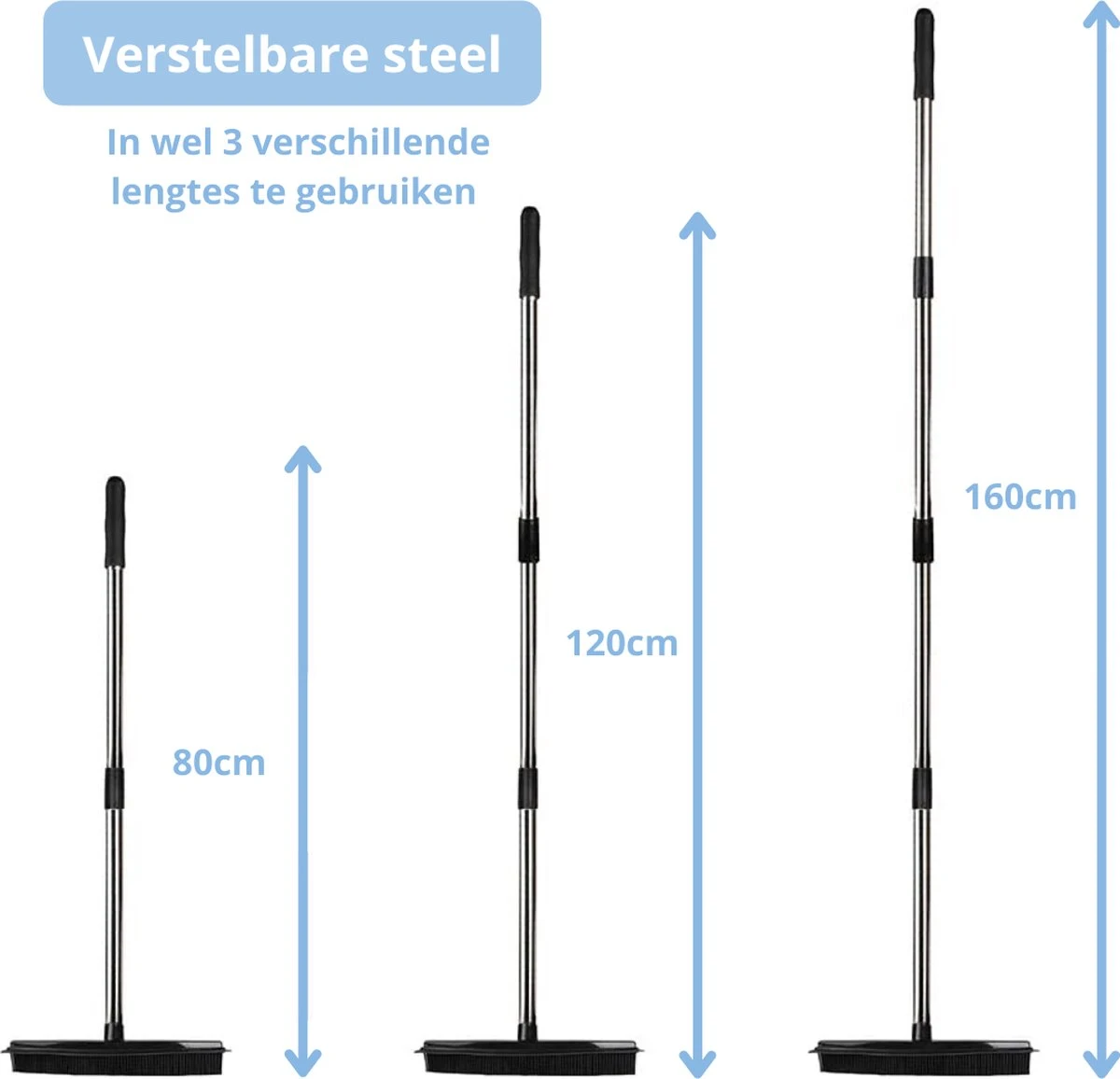 2 In 1 Rubberen Bezem – Bezem Binnen & Buiten – Vloerwisser Met Steel - Met Huisdierhaar Verwijderaar - Vloertrekker – Veger - Extra Lang 160cm 15 2 In 1 Rubberen Bezem – Bezem Binnen & Buiten – Vloerwisser Met Steel - Met Huisdierhaar Verwijderaar - Vloertrekker – Veger - Extra Lang 160cm - Afbeelding 13