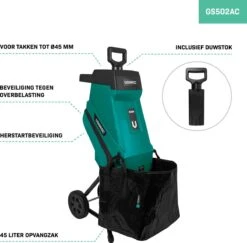 VONROC Hakselaar/Shredder 2500W – Voor Takken Tot Ø45mm – Incl. 45L Opvangzak & Duwstok 10 VONROC Hakselaar/Shredder 2500W – Voor Takken Tot Ø45mm – Incl. 45L Opvangzak & Duwstok -Tuingereedschap Winkel 1200x1179 1