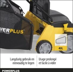 Powerplus POWXG7513 Elektrische Verticuteermachine - Mos Verwijderaar - 1400W - 320mm Maaibreedte - 45L Opvangbak - Incl. Gazonbeluchter/grasbeluchter -Tuingereedschap Winkel 1200x1179 7