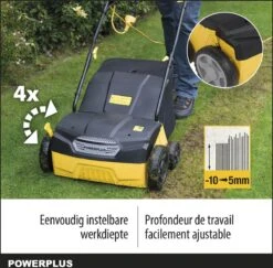 Powerplus POWXG7513 Elektrische Verticuteermachine - Mos Verwijderaar - 1400W - 320mm Maaibreedte - 45L Opvangbak - Incl. Gazonbeluchter/grasbeluchter -Tuingereedschap Winkel 1200x1180