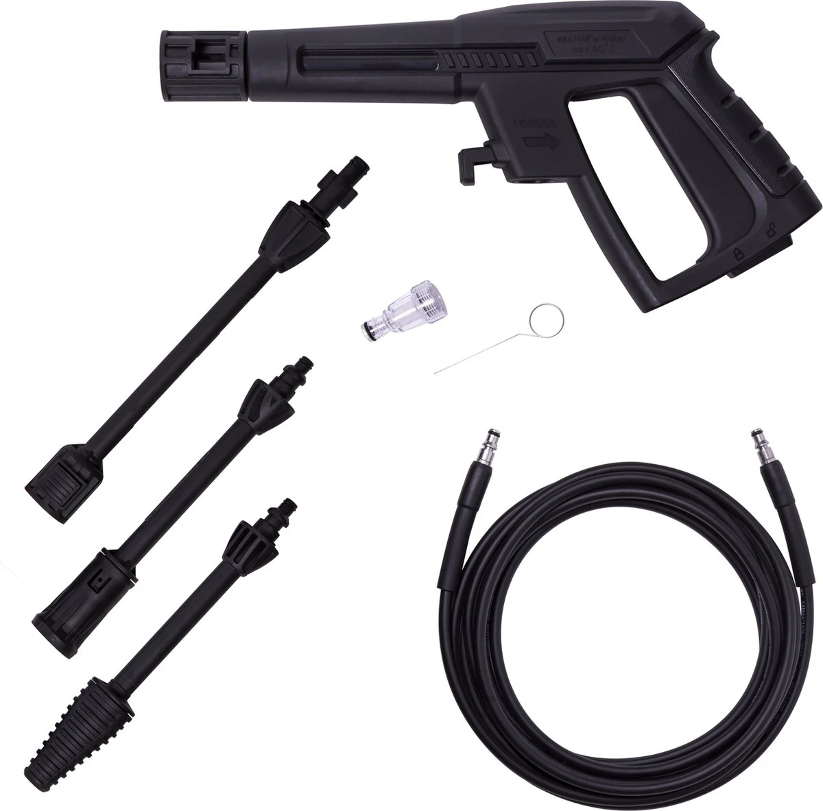 VONROC Hogedrukreiniger V14C-1 - 1400W – 110 Bar – 390 L/h – Compact - Incl. 5m Slang, Spuitstukken En Accessoires 8 VONROC Hogedrukreiniger V14C-1 - 1400W – 110 Bar – 390 L/h – Compact - Incl. 5m Slang, Spuitstukken En Accessoires - Afbeelding 6