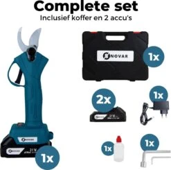 NovarGarden® Elektrische Snoeischaar NG1 - 2x Accu - Elektrisch - Takkenschaar - Op Batterij - 28mm -Tuingereedschap Winkel 1200x1189 1