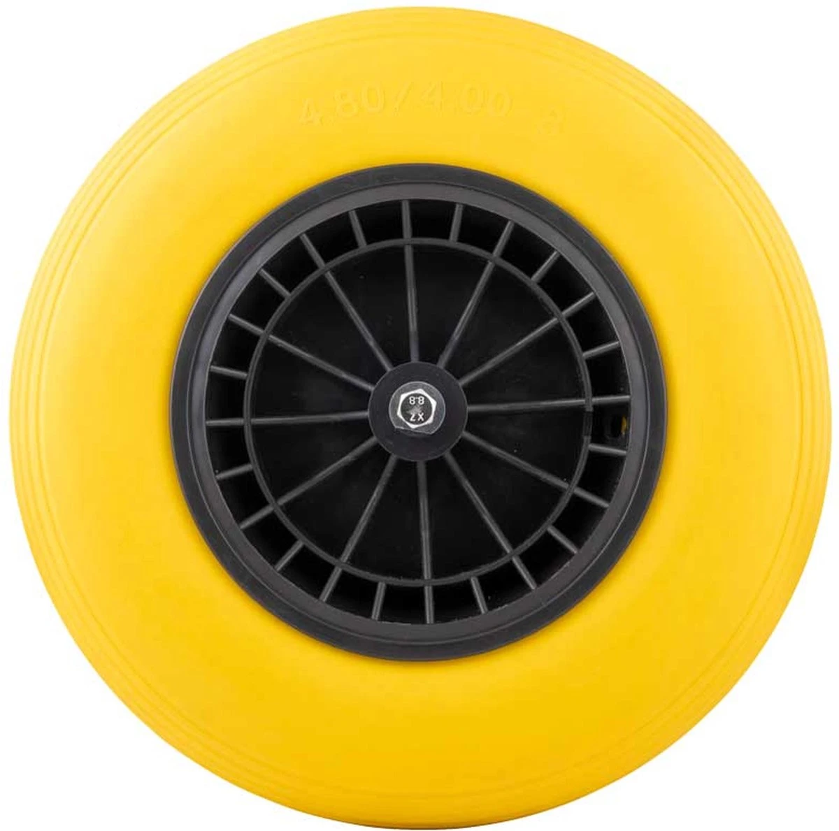 GARDENGEAR Kruiwagenwiel 4.00-8 Pu Plastic Geel 5 GARDENGEAR Kruiwagenwiel 4.00-8 Pu Plastic Geel - Afbeelding 3