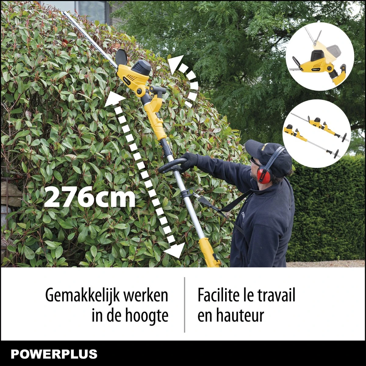 Powerplus POWXG2043 Elektrische Heggenschaar - 750W - Snoeien En Knippen - Zwaardlengte 570mm - Mesafstand 24mm - Telescopisch - Draaibaar Handvat - Haagschaar Voor Tuinonderhoud 4 Powerplus POWXG2043 Elektrische Heggenschaar - 750W - Snoeien En Knippen - Zwaardlengte 570mm - Mesafstand 24mm - Telescopisch - Draaibaar Handvat - Haagschaar Voor Tuinonderhoud - Afbeelding 2