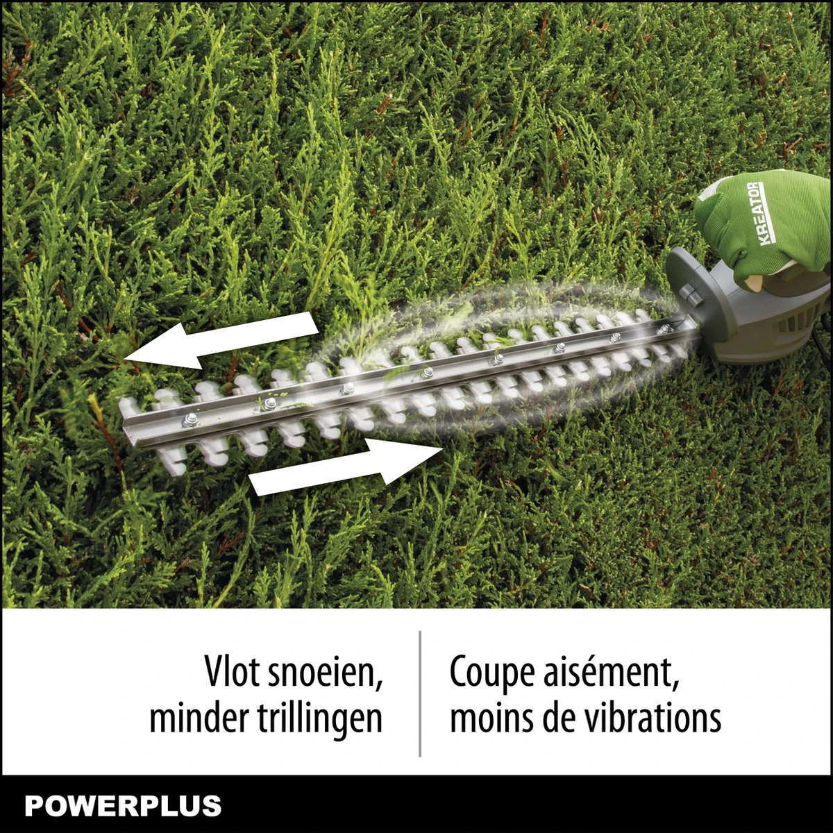 Powerplus POWEG40100 Elektrische Heggenschaar - 550W - Snoeien En Knippen - Zwaardlengte 560mm - Mesafstand 16mm - Haagschaar Voor Tuinonderhoud 4 Powerplus POWEG40100 Elektrische Heggenschaar - 550W - Snoeien En Knippen - Zwaardlengte 560mm - Mesafstand 16mm - Haagschaar Voor Tuinonderhoud - Afbeelding 2