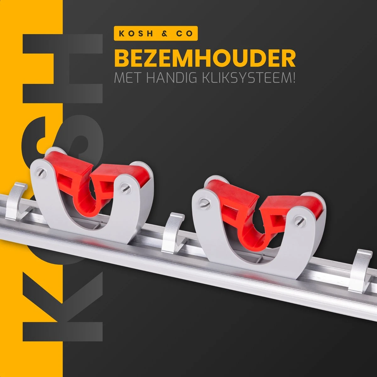 Merkloos Stevige Bezemhouder - Aluminium - Ophangsysteem Bezem - 5 Haken & 4 Houders - Gereedschaphouder - Opbergsysteem 4 Merkloos Stevige Bezemhouder - Aluminium - Ophangsysteem Bezem - 5 Haken & 4 Houders - Gereedschaphouder - Opbergsysteem - Afbeelding 2