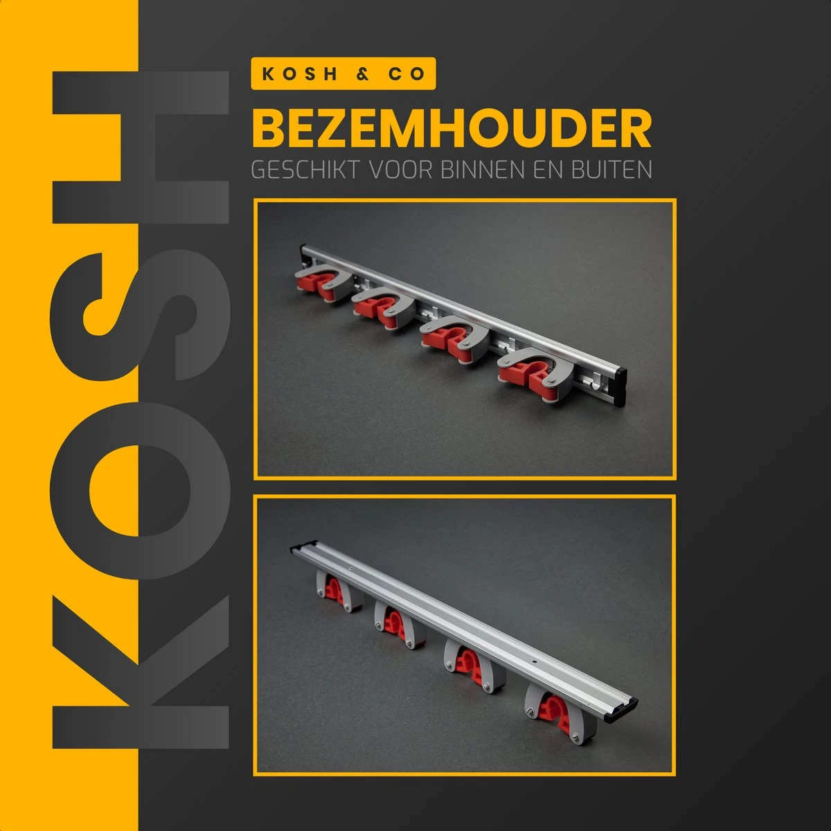 Merkloos Stevige Bezemhouder - Aluminium - Ophangsysteem Bezem - 5 Haken & 4 Houders - Gereedschaphouder - Opbergsysteem 8 Merkloos Stevige Bezemhouder - Aluminium - Ophangsysteem Bezem - 5 Haken & 4 Houders - Gereedschaphouder - Opbergsysteem - Afbeelding 6