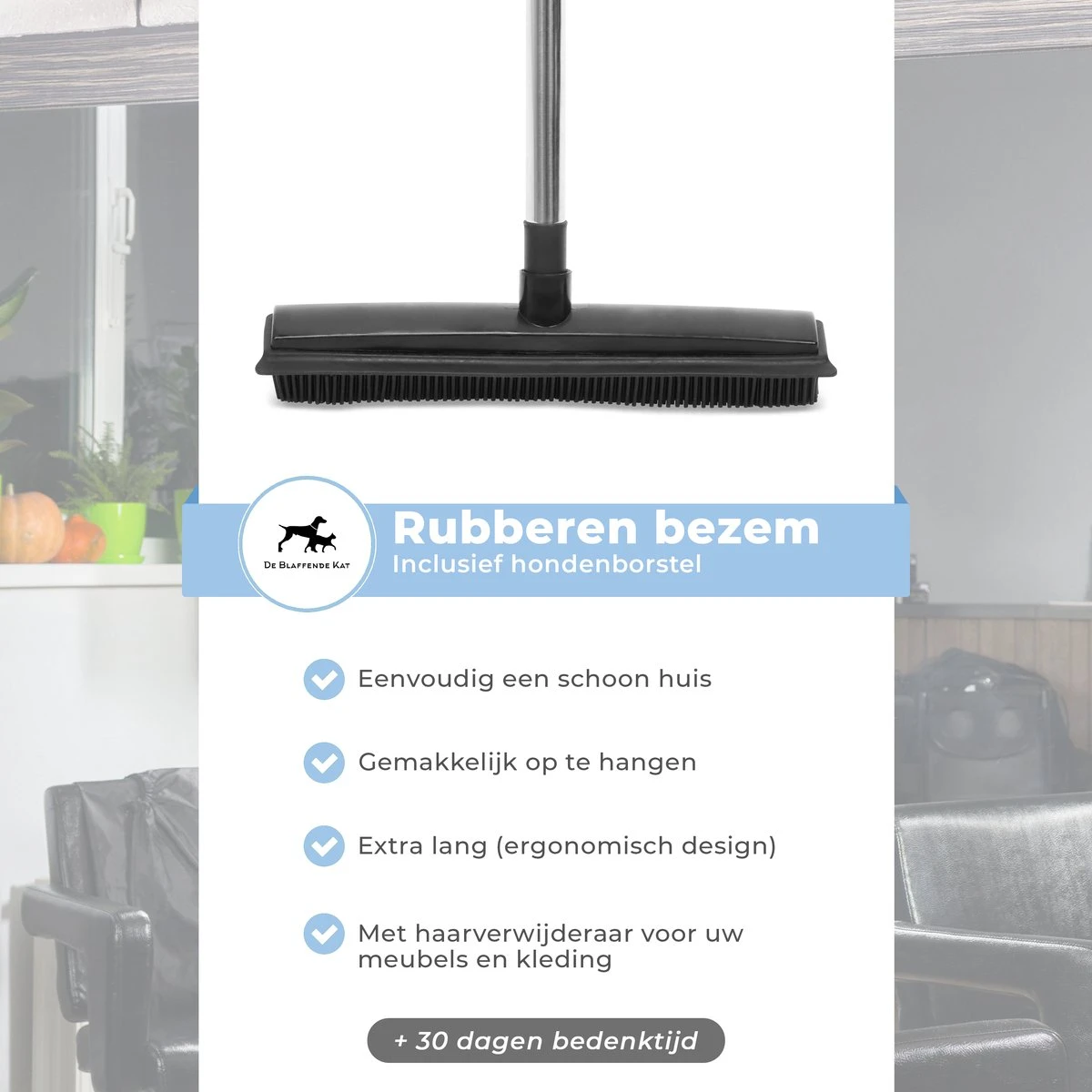 2 In 1 Rubberen Bezem – Bezem Binnen & Buiten – Vloerwisser Met Steel - Met Huisdierhaar Verwijderaar - Vloertrekker – Veger - Extra Lang 160cm 12 2 In 1 Rubberen Bezem – Bezem Binnen & Buiten – Vloerwisser Met Steel - Met Huisdierhaar Verwijderaar - Vloertrekker – Veger - Extra Lang 160cm - Afbeelding 10