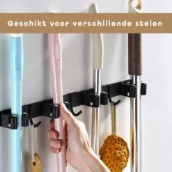 Bezem Ophangsysteem – Bezemhouder – Tuingereedschap – RVS – 5 Houders – 6 Haken - BAULK® 10 Bezem Ophangsysteem – Bezemhouder – Tuingereedschap – RVS – 5 Houders – 6 Haken - BAULK® -Tuingereedschap Winkel 1200x1200 474