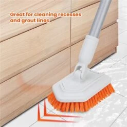 Merkloos Vloerschrobber - Bad Tegel Borstel Scrubber - Met 107cm Verstelbaar Lange - Voor Reiniging Badkamer Keuken Keramische Tegel - Oranje -Moederdag Cadeautje -Tuingereedschap Winkel 1200x1200 488