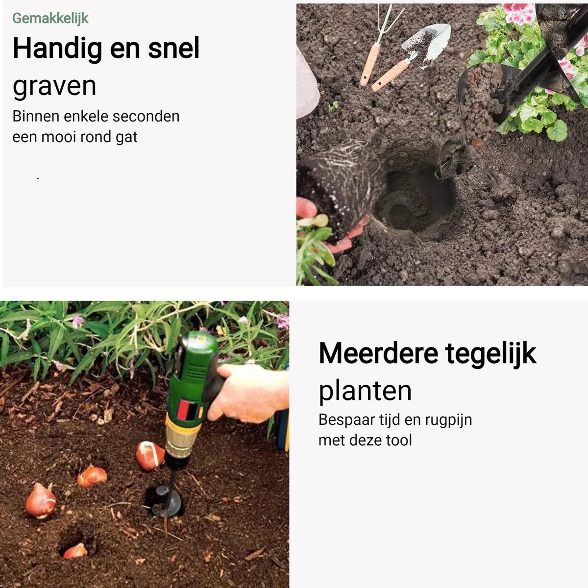 MaatWorkz - Grondboor - 25 CM - Boormachine - Bollenplanter - Moestuin - Palenboor - Boor - Tuin 7 MaatWorkz - Grondboor - 25 CM - Boormachine - Bollenplanter - Moestuin - Palenboor - Boor - Tuin - Afbeelding 5