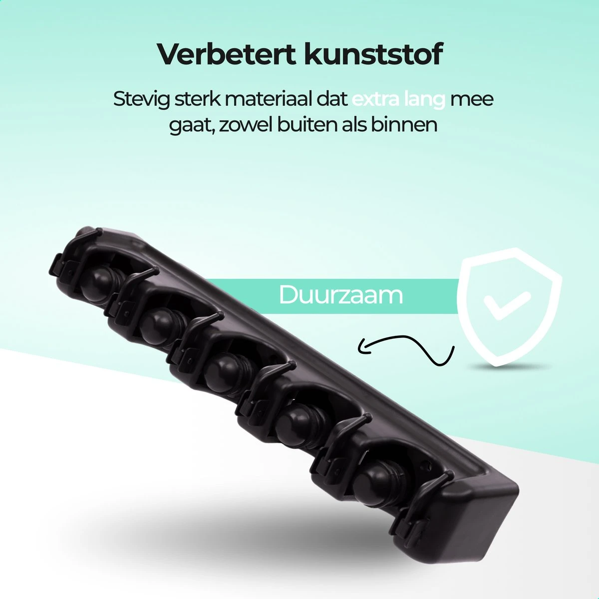 CLEANLY® Bezemhouder - Ophangsysteem Voor Tuingereedschap - Bezem Ophangsysteem - Gereedschapshouder Met Ophanghaken - ABS 7 CLEANLY® Bezemhouder - Ophangsysteem Voor Tuingereedschap - Bezem Ophangsysteem - Gereedschapshouder Met Ophanghaken - ABS - Afbeelding 5