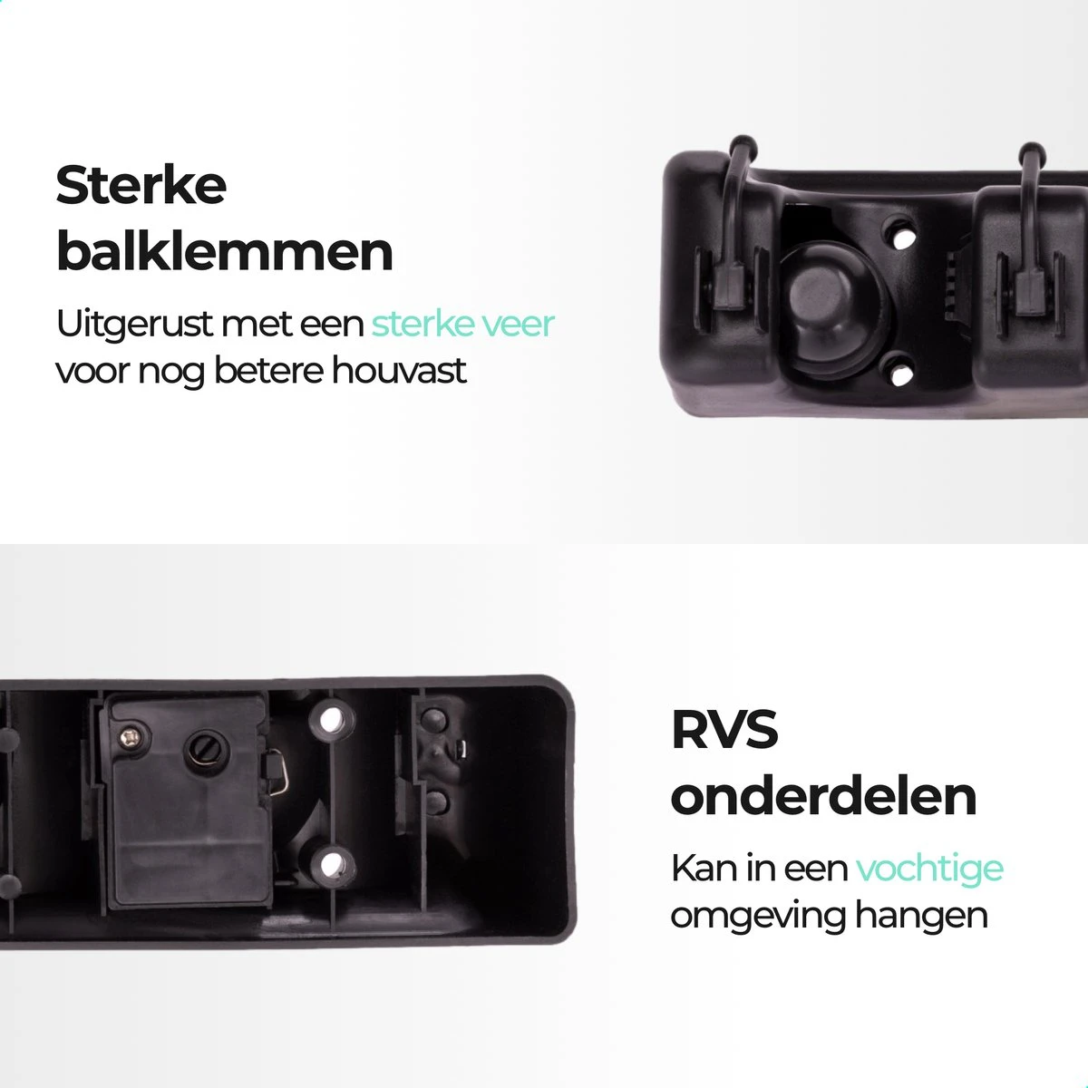 CLEANLY® Bezemhouder - Ophangsysteem Voor Tuingereedschap - Bezem Ophangsysteem - Gereedschapshouder Met Ophanghaken - ABS 11 CLEANLY® Bezemhouder - Ophangsysteem Voor Tuingereedschap - Bezem Ophangsysteem - Gereedschapshouder Met Ophanghaken - ABS - Afbeelding 9