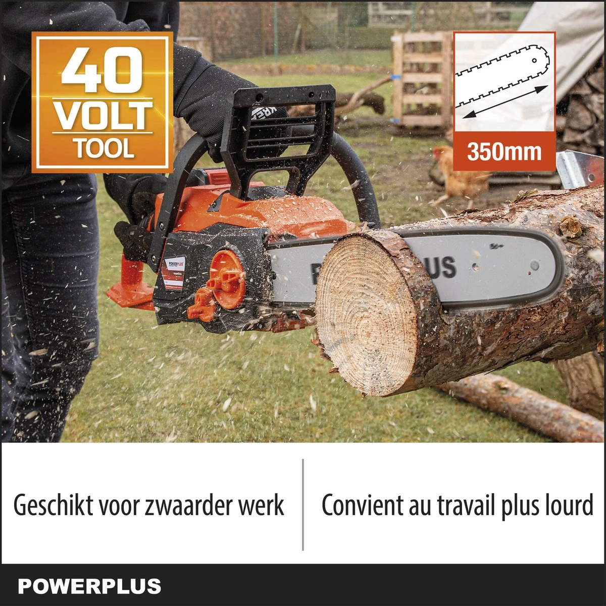 Powerplus Dual Power POWDPGSET33 Accu Kettingzaag - 40V - 30 Cm Zwaardlengte -2x20V Accu -1 X Lader 3 Powerplus Dual Power POWDPGSET33 Accu Kettingzaag - 40V - 30 Cm Zwaardlengte -2x20V Accu -1 X Lader - Afbeelding 2