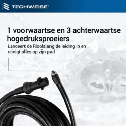Techweise - Rioolslang Voor Kärcher K2 T/m K7 - 15M - Met Voorwaartse Hogedruksproeiers -Tuingereedschap Winkel 1200x1200 759