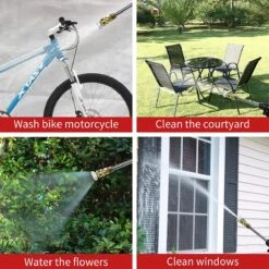 Merkloos Elektrische Accu-Hogedrukreiniger - 1.2mpa - Multifunctioneel Mondstuk - Draagbaar Oplaadbaar Snoerloos - Reinigingsspuitpistool - Met Rijke Accessoires - Voor Auto, Tuin, Terras, Raam - Zwart -Tuingereedschap Winkel 1200x1200 857