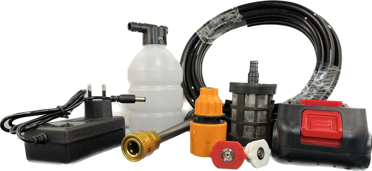 Hogedrukreinger Op Accu - Inclusief Opbergkoffer - Foam Gun - Foam Sprayer - Schuimpistool - Schuimsproeier - Hogedruk Pistool - Inclusief Accesoires 6 Hogedrukreinger Op Accu - Inclusief Opbergkoffer - Foam Gun - Foam Sprayer - Schuimpistool - Schuimsproeier - Hogedruk Pistool - Inclusief Accesoires - Afbeelding 4