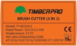 TIMBERPRO - Bosmaaier 2-in-1 - Benzine - Draad En Mes - 52 Cm³ - 3,0 PK. -Tuingereedschap Winkel 1200x721 3