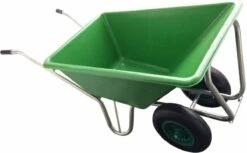 Kruiwagen Met Dubbel Luchtwiel Stal Eco Groen 160 Liter -Tuingereedschap Winkel 1200x741