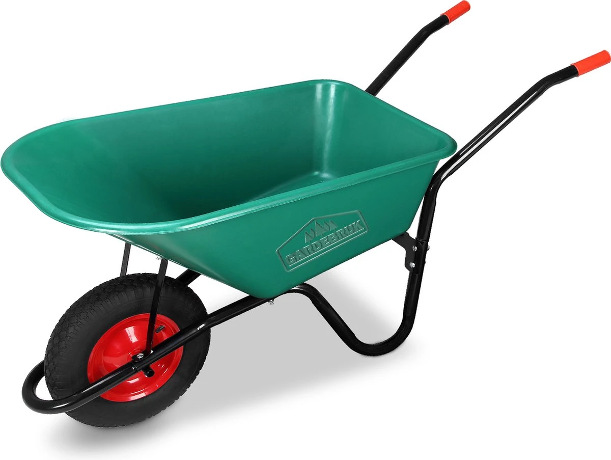 Gardebruk Kruiwagen 100 L - Kunststof Kuip – Tot 150KG Groen 3 Gardebruk Kruiwagen 100 L - Kunststof Kuip – Tot 150KG Groen