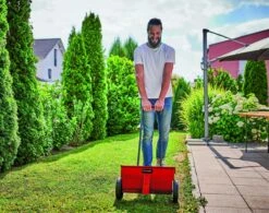 Einhell Strooiwagen GC-SR 12 (12 L - 45 Cm Strooibreedte - Dubbele Duwstang - Kliksluiting Aan Beide Zijden - Verstelhendel - Corrosiebestendige Rol - Behuizing Van Breukvast Kunststof) -Tuingereedschap Winkel 1200x949