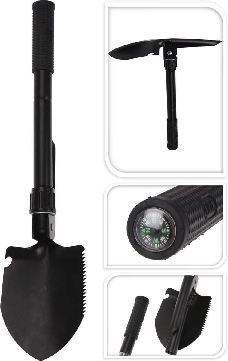 Kleine Klapschep/vouwschep Met Houweel En Hoes 41 X 13 Cm - Outdoor/survival Accessoires 3 Kleine Klapschep/vouwschep Met Houweel En Hoes 41 X 13 Cm - Outdoor/survival Accessoires