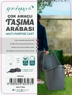 Kruiwagen Met Wielen Antraciet Tuintrolley Shoppingkar Bolderkar Max 50kg -Tuingereedschap Winkel 907x1200